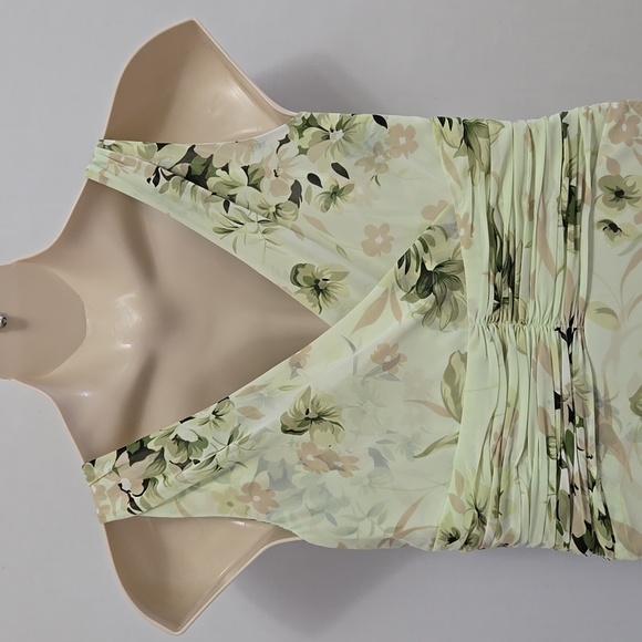 Vintage Coldwater Creek Green Floral Babydoll Dress Size 10 Fairy Y2K Whimsy - Picture 15 of 16